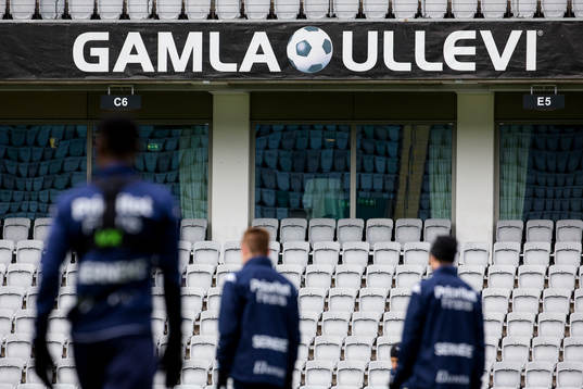 En skylt med Gamla Ullevi på