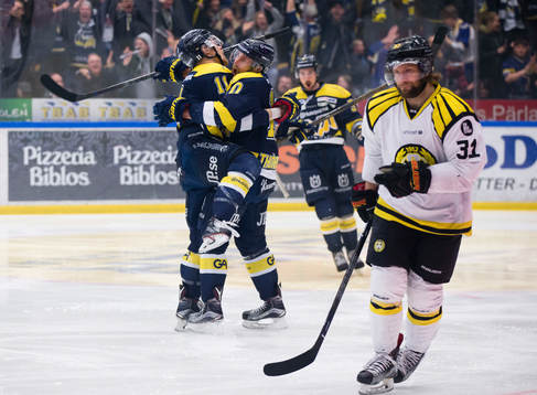 s Simon Önerud och Martin Thörnberg  jublar och Brynäs