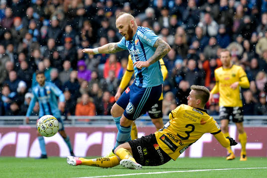 Djurgårdens Magnus Eriksson och Elfsborgs Adam Lundqvist
