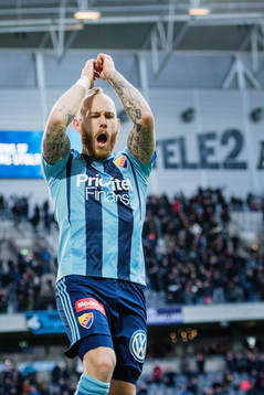 Djurgårdens Magnus Eriksson jublar