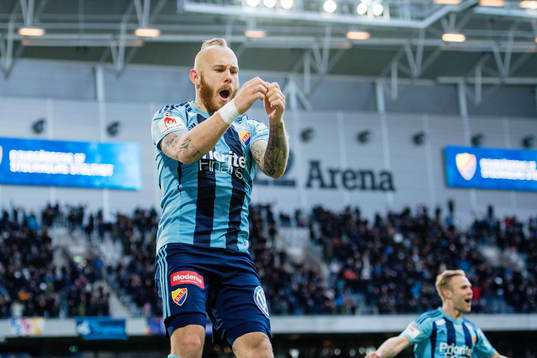 Djurgårdens Magnus Eriksson jublar