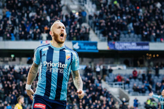 Djurgårdens Magnus Eriksson jublar