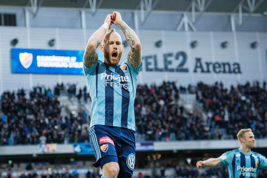 Djurgårdens Magnus Eriksson jublar