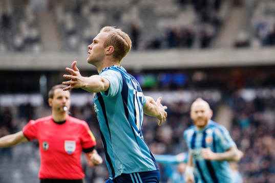 Djurgårdens Gustav Engvall jublar
