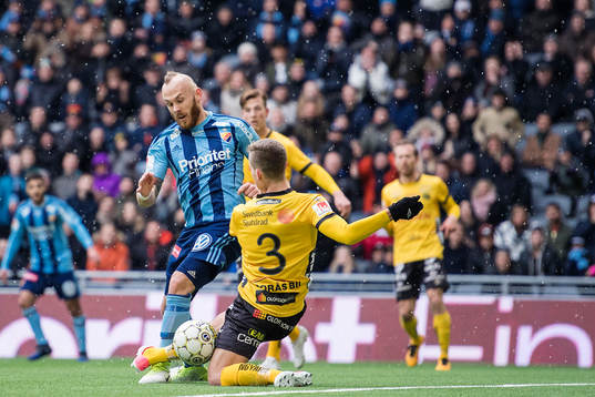 Djurgårdens Magnus Eriksson och Elfsborgs Adam Lundqvist