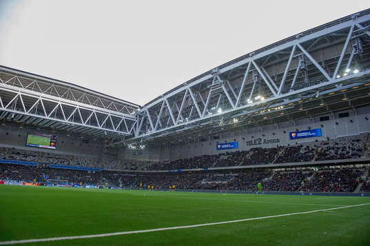 Ett snöigt Tele2 arena