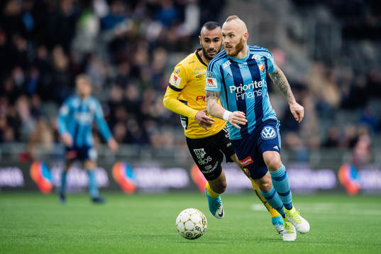Elfsborgs Issam Jebali och Djurgårdens Magnus Eriksson