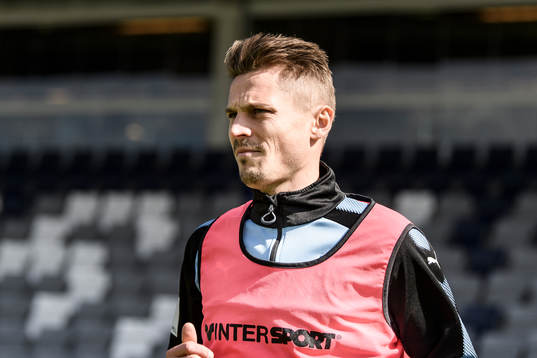 Malmö FFs Markus Rosenberg före fotbollsmatchen i