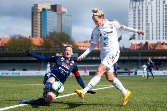 Kvarnsvedens Robyn Decker och Rosengårds Anja Mittag