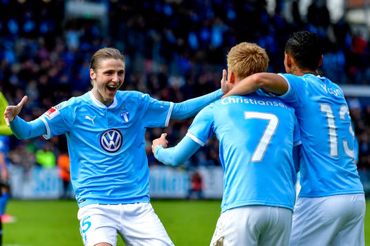Malmö FFs Pawel Cibicki, Anders Christiansen och Yoshimar