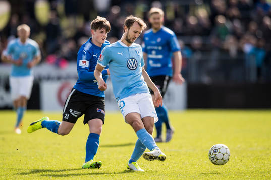 Malmö FFs Magnus Wolff Eikrem och Halmstads Jonathan