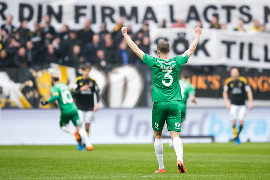 Hammarbys Richard Magyar jublar