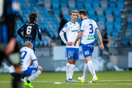Norrköpings Sebastian Andersson och Jon Gudni Fjoluson