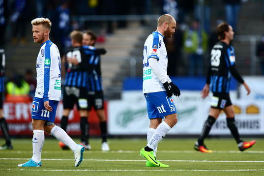 Norrköpings Nicklas Bärkroth och Daniel Sjölund deppar