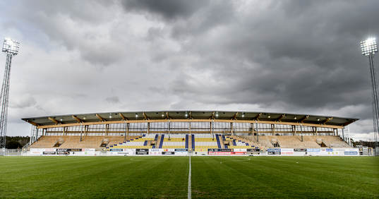 Falcon Alkoholfri Arena före fotbollsmatchen i Superettan