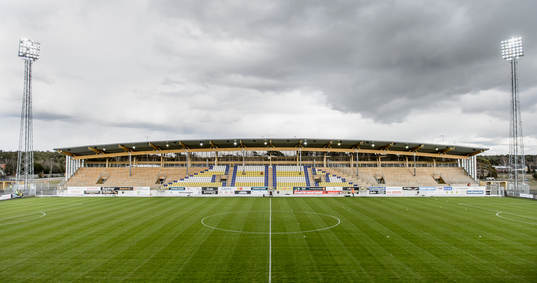 Falcon Alkoholfri Arena före fotbollsmatchen i Superettan