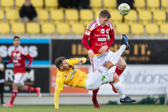 Falkenbergs Stefan Rodevåg och Degerfors Jonas Olsson