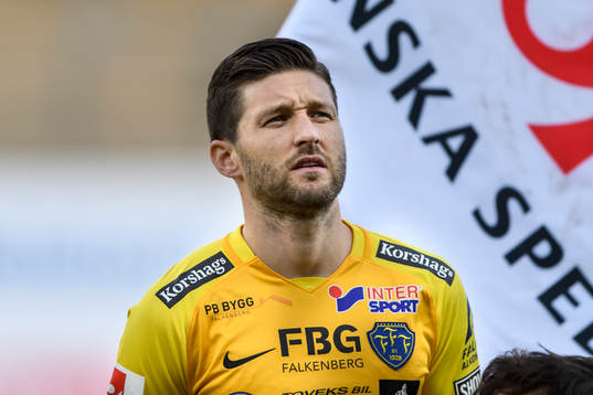 Falkenbergs Tibor Joza före fotbollsmatchen i Superettan