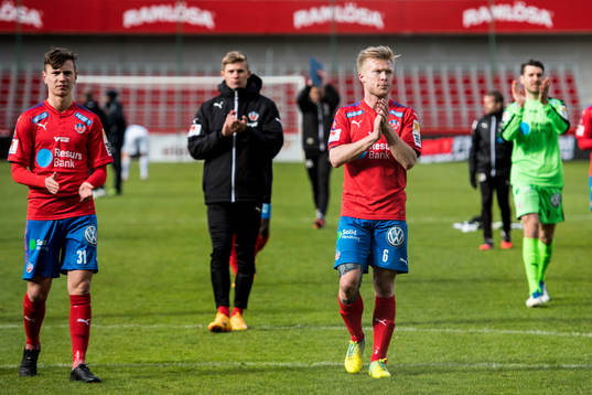 Helsingborgs Alex Timossi Andersson och Andreas Landgren