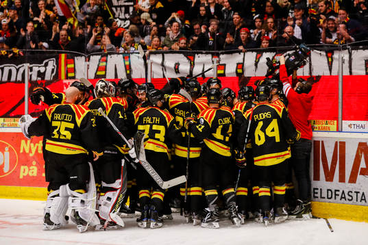 Brynäs spelare jublar