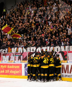 Brynäs spelare jublar
