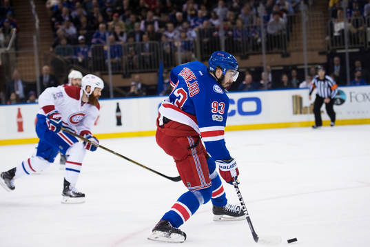 Rangers Mika Zibanejad skjuter ett skott