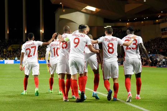Fotboll, Champions League Kylian Mbappe celebrates his goal