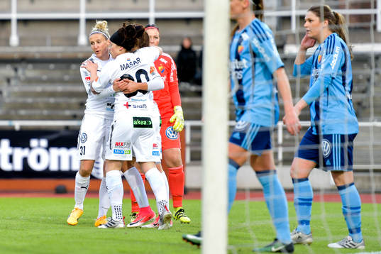 Rosengårds Anja Mittag och Ella Masar McLeod jublar