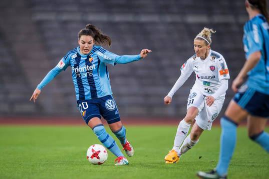Djurgårdens Johanna Rytting Kaneryd och Rosengårds Anja