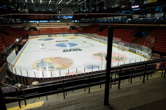 Vy från ståplats före final 4 i SM-slutspelet i ishockey