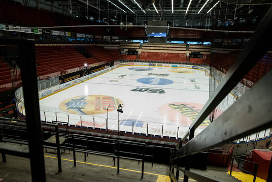 Vy från ståplats före final 4 i SM-slutspelet i ishockey