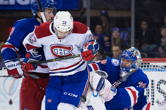 Rangers Mika Zibanejad och målvakt Henrik Lundqvist