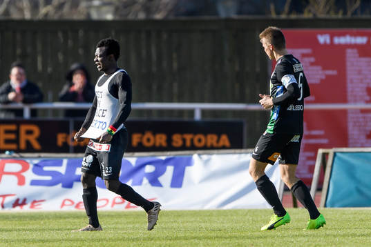 Varbergs Thomas Boakye jublar