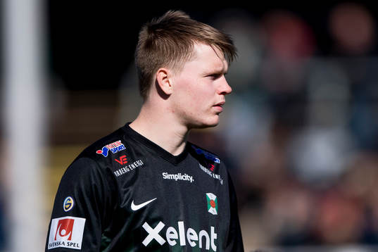 Varbergs Anton Liljenbäck före fotbollsmatchen i