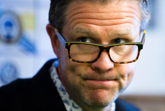 s tränare Rikard Norling på presskonferensen