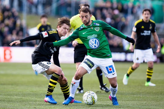 s Simon Thern mot Jönköpings Robert Gojaniunder
