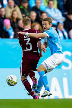 Malmö FFs Anton Tinnerholm och Djurgårdens Elliot Käck