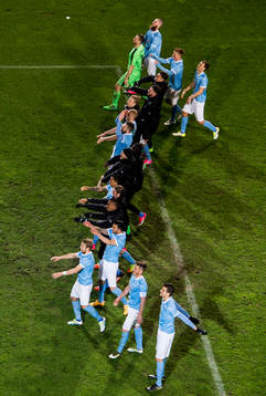 Malmö FFs spelare jublar