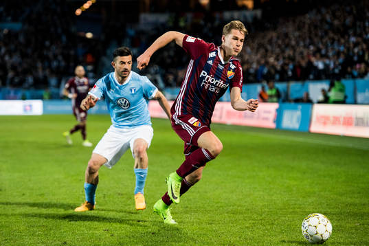 Djurgårdens Felix Beijmo och Malmö FFs Behrang Safari