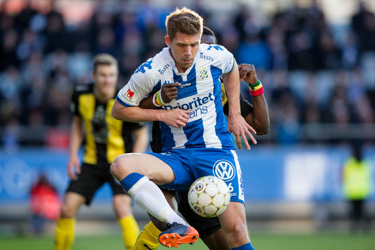 Hammarbys Joseph Aidoo och IFK Göteborgs Mikael Boman