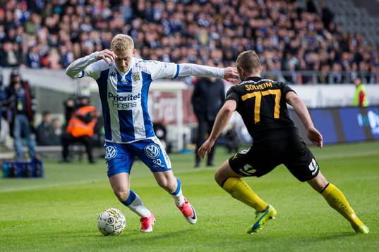 IFK Göteborgs Henrik Björdal mot Hammarbys Mats Solheim