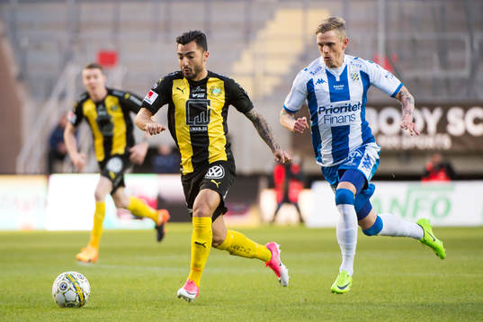 Hammarbys Jiloan Hamad och IFK Göteborgs Sören Rieks