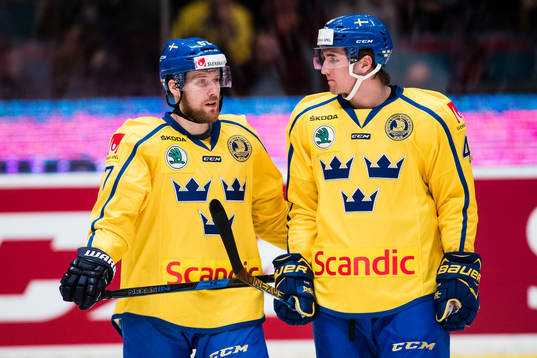 Sveriges Linus Omark och Victor Rask