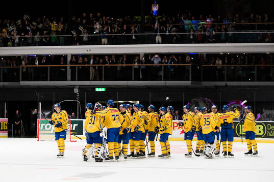 Sveriges spelare jublar