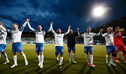 Norrköpings spelare jublar