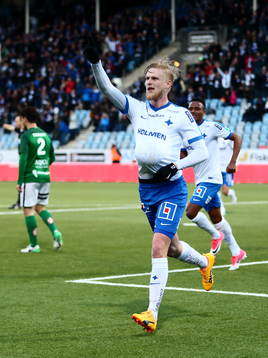 Norrköpings Kalle Holmberg jublar