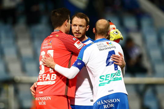 Norrköpings Jón Gudni Fjóluson och Andreas Johansson