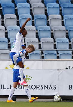 Norrköpings Niclas Eliasson och Kalle Holmberg jublar