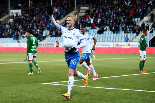 Norrköpings Kalle Holmberg jublar