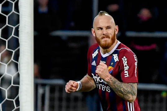 Djurgårdens Magnus Eriksson jublar